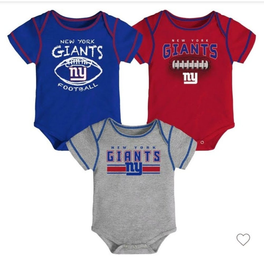 NFL NY Giants Baby Bodysuit- 3PK